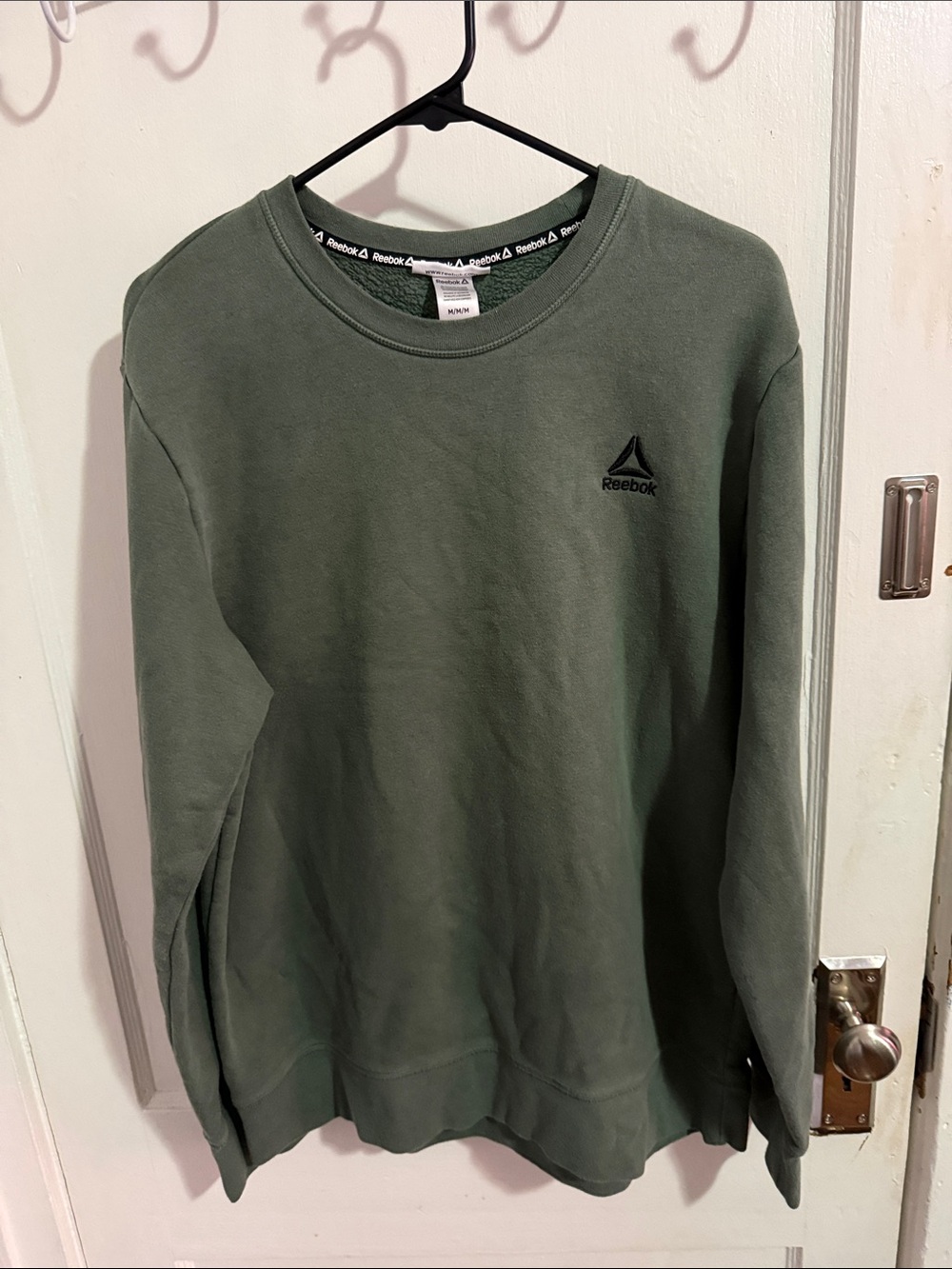 Reebok Dark Olive Green Pullover Crewneck Sweatshirt
